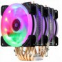 Ventilateur RGB double tour de refroidissement 9cm, 6 caloducs de haute qualité, Support 3 ventilateurs 3 broches, pour AMD et I