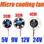 Mini Micro ventilateur pour radiateur PC, LED, 2 cm, 3 cm, 4 cm, 25x10 mm, 30x10 mm, 40x10 mm, 5V, 9V, 12V, 24V