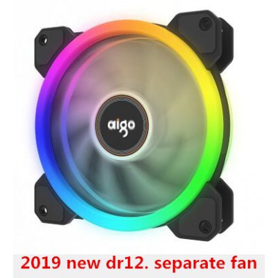 Aigo 2019 DR12 120mm Ventilateur Refroidisseur Double RVB PC Ventilateur Ventilateur De Refroidissement Pour Ordinateur Silencie